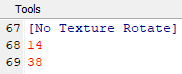 Screenshot of LNZ showing 14 and 38 under [No Texture Rotate]